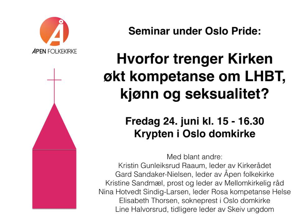Dette arbeidet har styret prioritert i 2016, og gjennomført to seminarer, henholdsvis under Oslo Pride i juni og under Trondheim Pride i september.