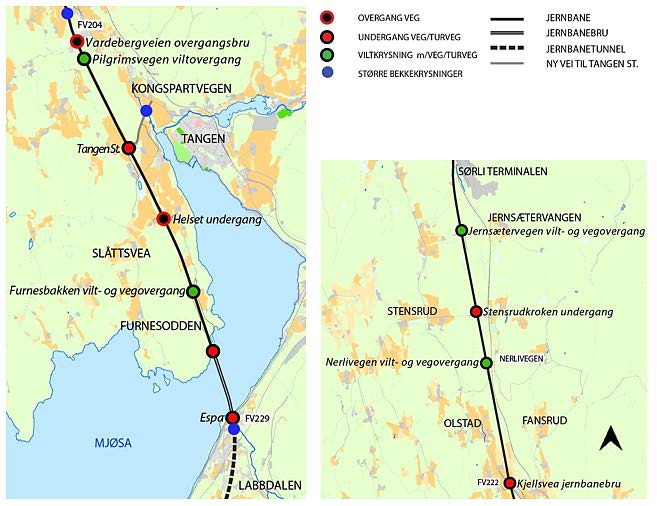 Tosidig gjerde langs bane vil bli barriere for