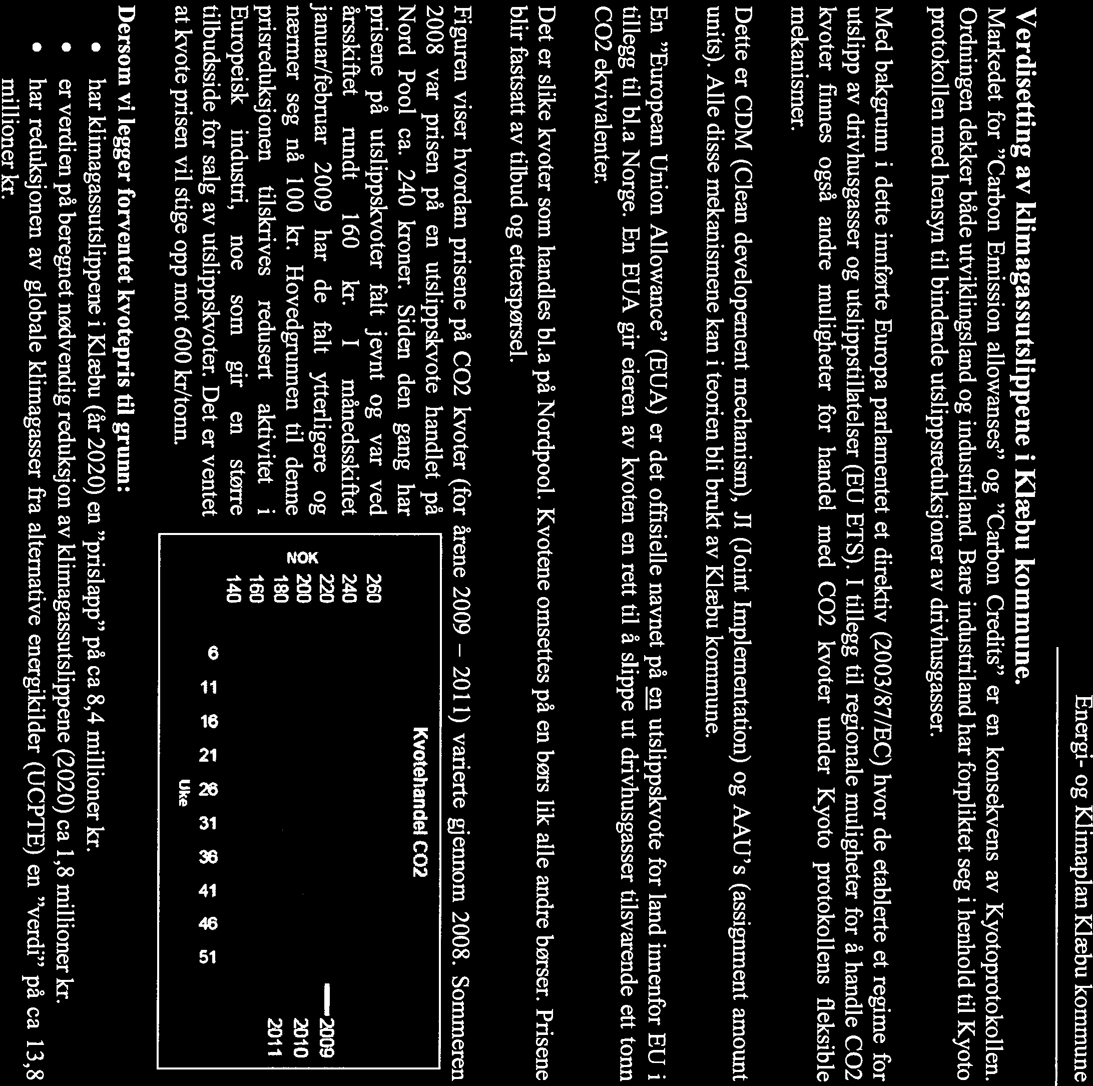 Verdisetting av klimagassutslippene i Klæbu kommune. Markedet for Carbon Emission allowanses og Carbon Credits er en konsekvens av Kyotoprotokollen.