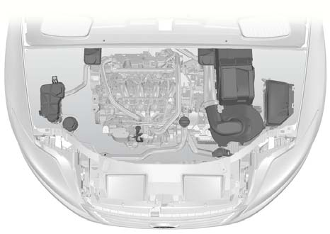 Vedlikehold OVERSIKT OVER MOTORROMMET - 2,2 LITERS DURATORQ-TDCI (DW) DIESEL A B C D E E87715 J I H G F A B C D E F G H Beholder for bremse- og clutchvæske (høyrekjørt): Se Kontroll av bremse- og