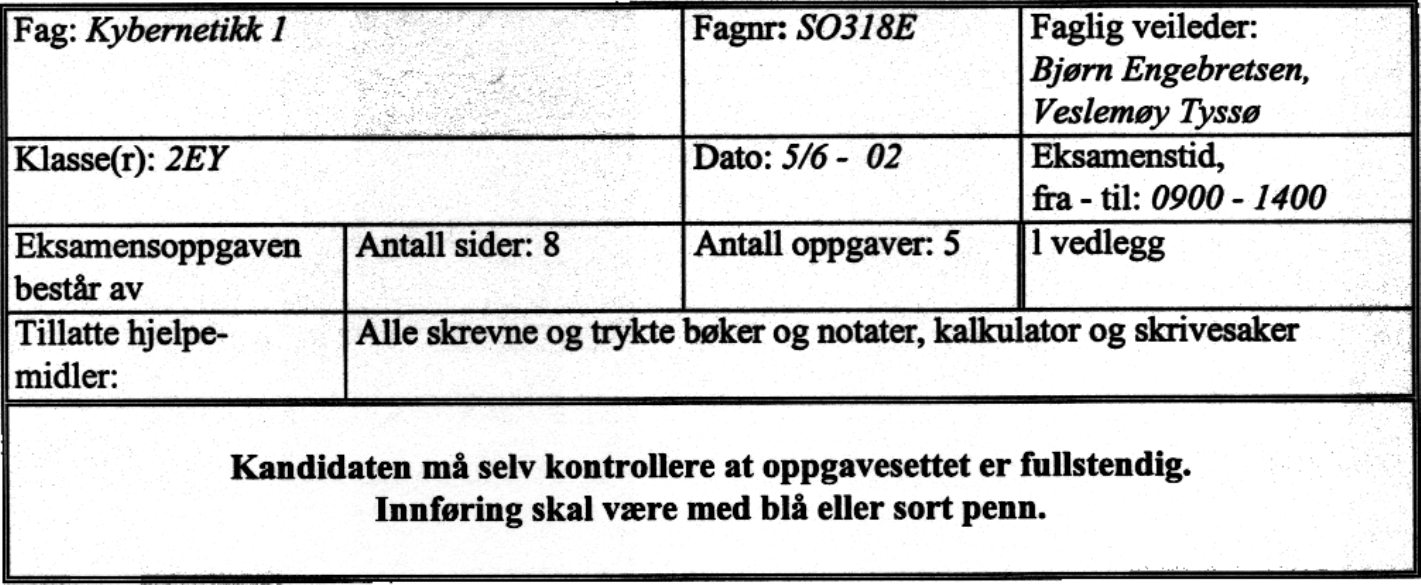 bøker og notater, kalkulator og