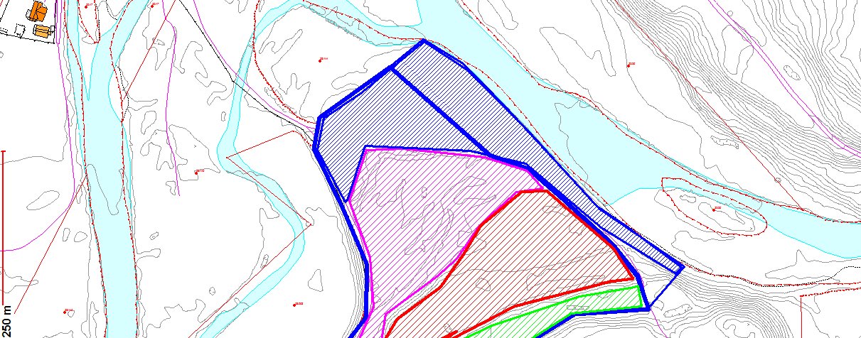 Kartutsnitt som viser omsøkt areal