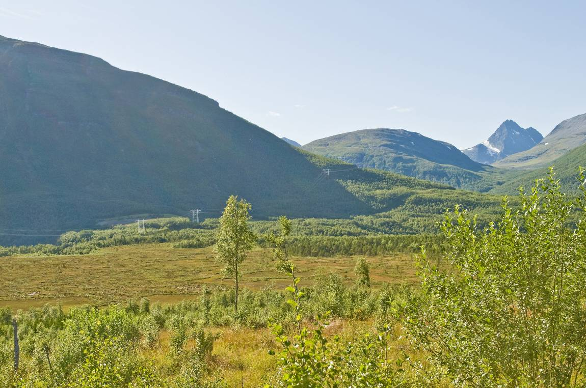 420 kv Balsfjord Hammerfest Figur 37: Over Stormyra vil ledningen bli godt synlig fra innløpet til