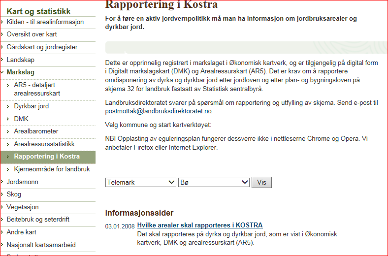 Hvordan rapportere riktige arealtall i KOSTRA Beregningsmodulen finner du på: http://www.skogoglandskap.