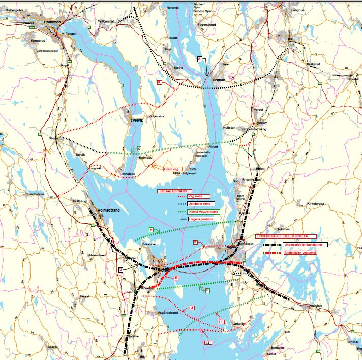 Konseptvalg-utredningen for Kryssing av Oslofjorden Prosjekt som går parallelt der man ser på flere