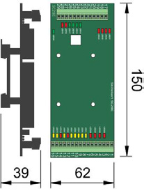 107 LED SPESIAL SKILT STYRING - SKILLEKORT SC28E Galvanisk skille. Monteres på DIN skinne i SSA skap.