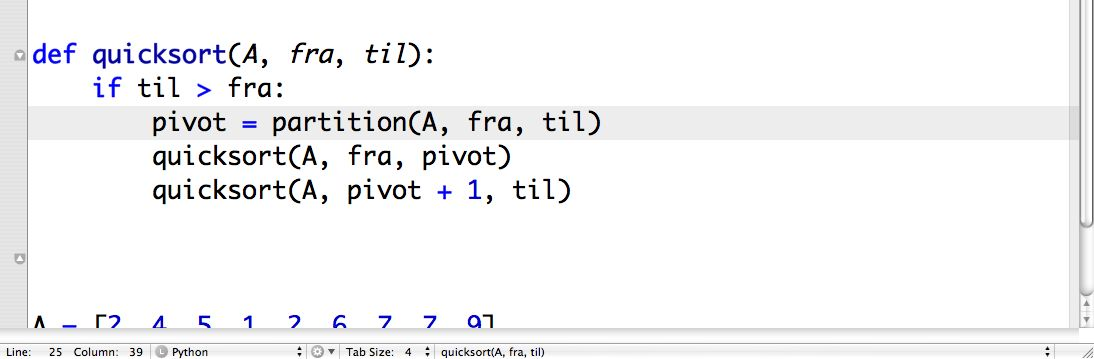 pivot Siden quicksort kan få kvadratisk kjøretid hvis man velger dårlige pivot elementer, er det viktig å velge riktig pivot. Naivt: Første eller siste element i input. (problematisk?