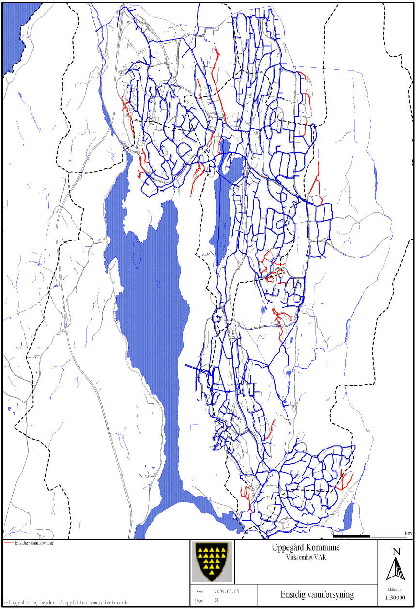 ledningsnett i sør og Oslo kommune sitt ledningsnett i nord. Forsyningskapasiteten planlegges testet i løpet av 2009 som et ledd i beredskapsplanleggingen. 6.