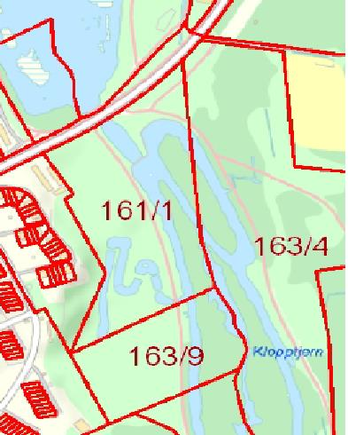 Figur 2: Eiendomsgrenser. 161/1 og 163/9 driftes av Oslo kommune.