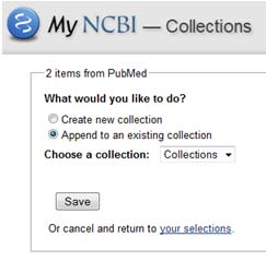 referanser (max. 500). Logg deg på MyNCBI. Merk aktuelle referanser og velg Send To Collections ().