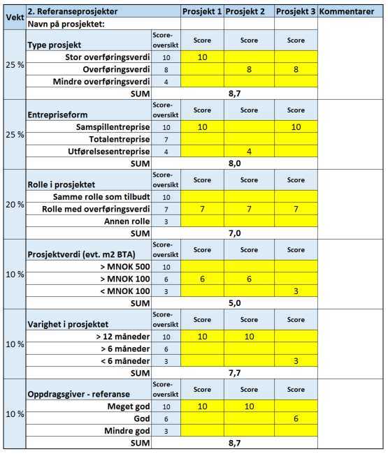 Referanseprosjekter CV