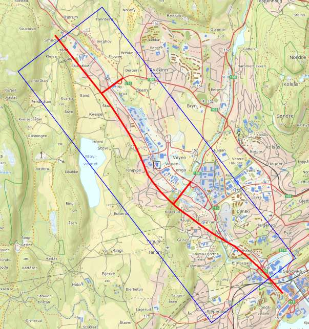 1.1.3 Beregningsmetodikk 1 2 5 3 Figuren visereksempel på bestemmelse av transformasjonsparametere, pilene angir feilvektorer (N-diff og E-diff) ved transformasjonen.