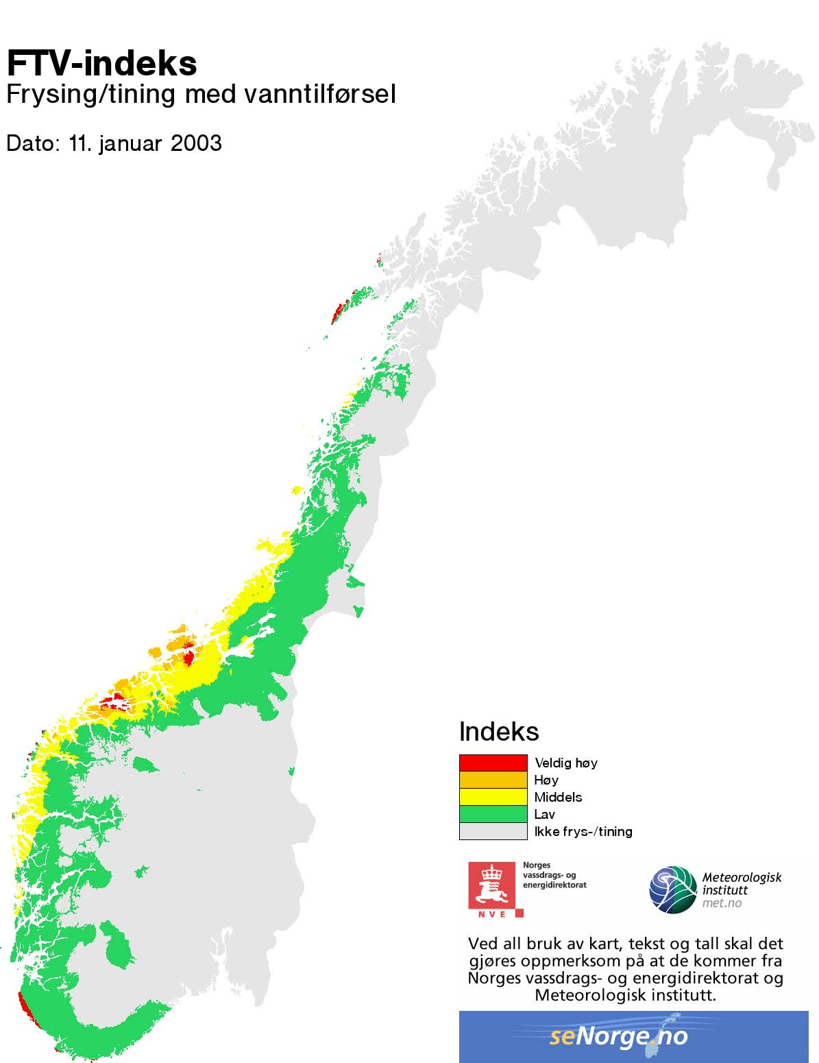 Diagram: Number of rockslides in Western Norway, Steinsprang