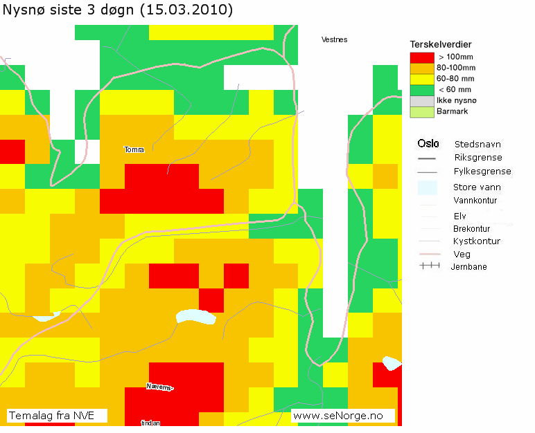 snowfall last 24 hours Avalanche danger due