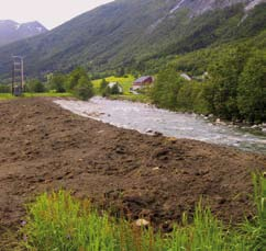 vassdrags- og energidirektorat 80% Omtale: Som følgje av ein trafomast på elvekanten vart undergrave og velte ut i løpet førde i 2003 til sedimentering og overtopping av elvebarden.