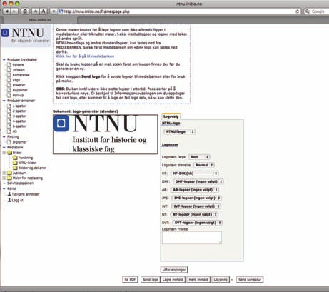 Logoer NTNUs logoer finner du i mediebanken, under «grafisk profil». Når du trenger en institutt/fakultet/enhets-logo som ikke ligger der, bruker du «logo-generatoren».