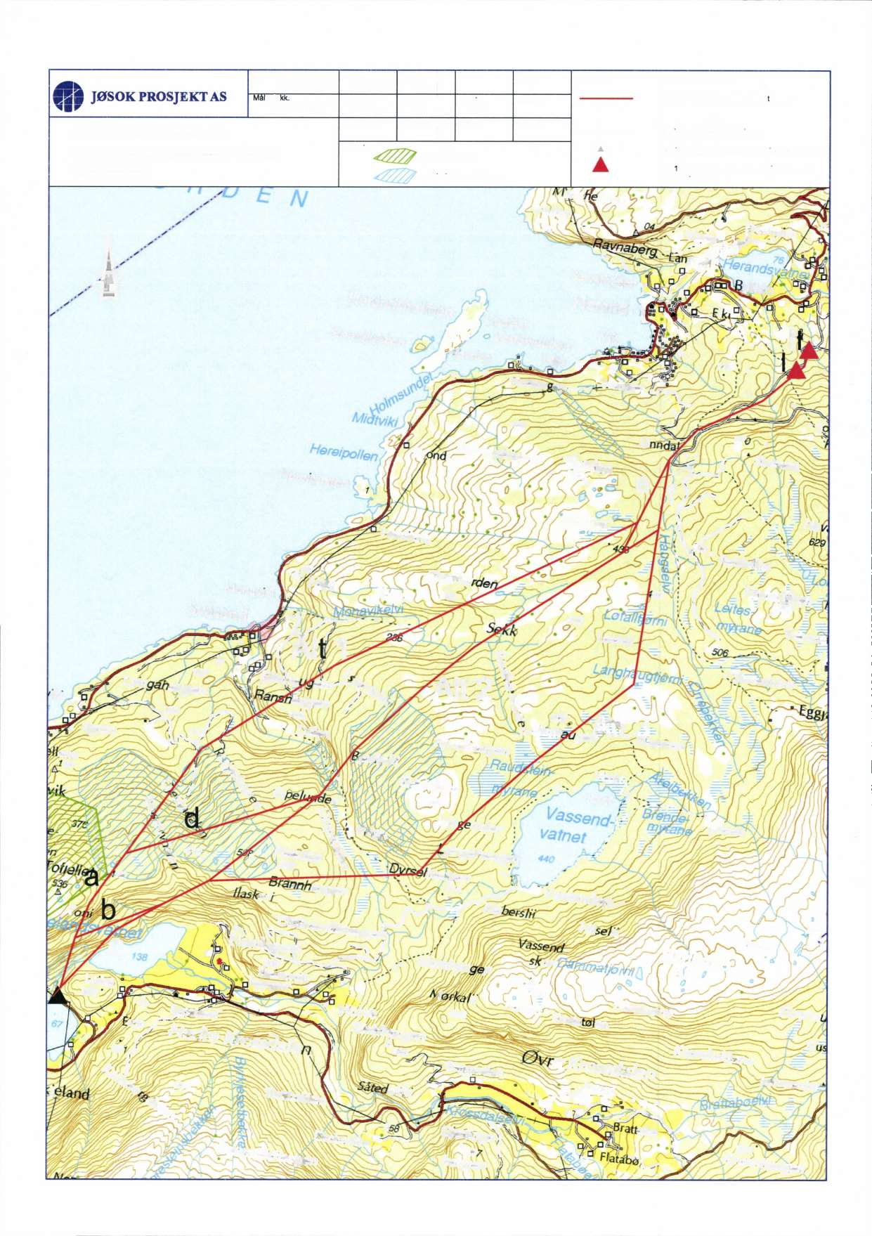 Dala: Tagnnr:B AS P «D Wåuestou: 1:25 000 As ENERGI HARDANGER Eidesfossen [(V-ledning