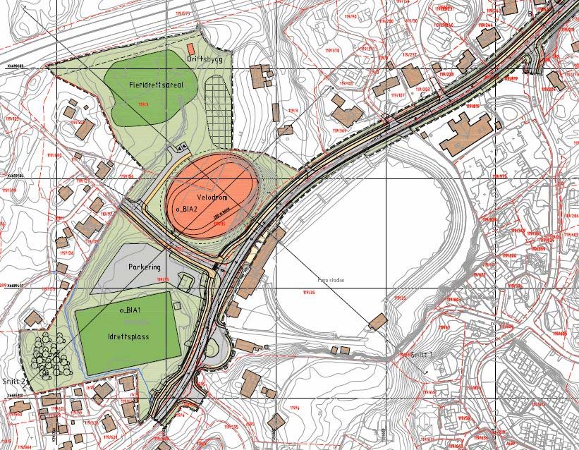 Konsekvenser planforslaget har på kulturminner Reguleringsplanen legger opp til bygging av velodrom langs Grimseidvegen innenfor o_bia2.