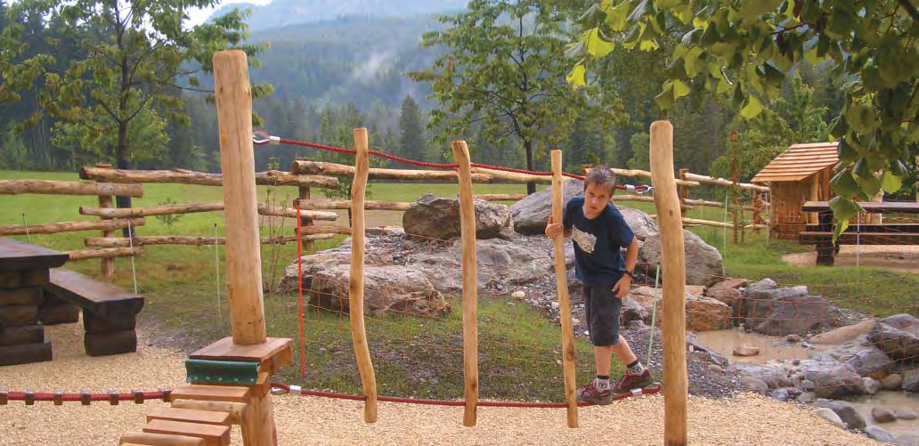 2.15.12 Balancing Course 12 Description: 1 Post; h = 1.8 m 1 Floating wood; l = 2.0 m 2 Posts; h = 2.