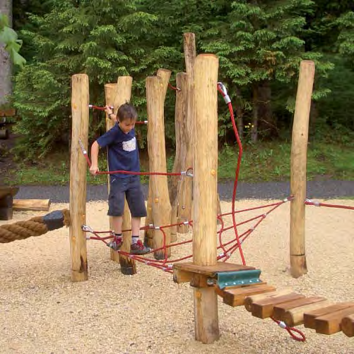 2 m 1 Climbing labyrinth five parts 3 Stepping posts; h = 0.3 cm 2 Stilts; h = 2.0 and 2.