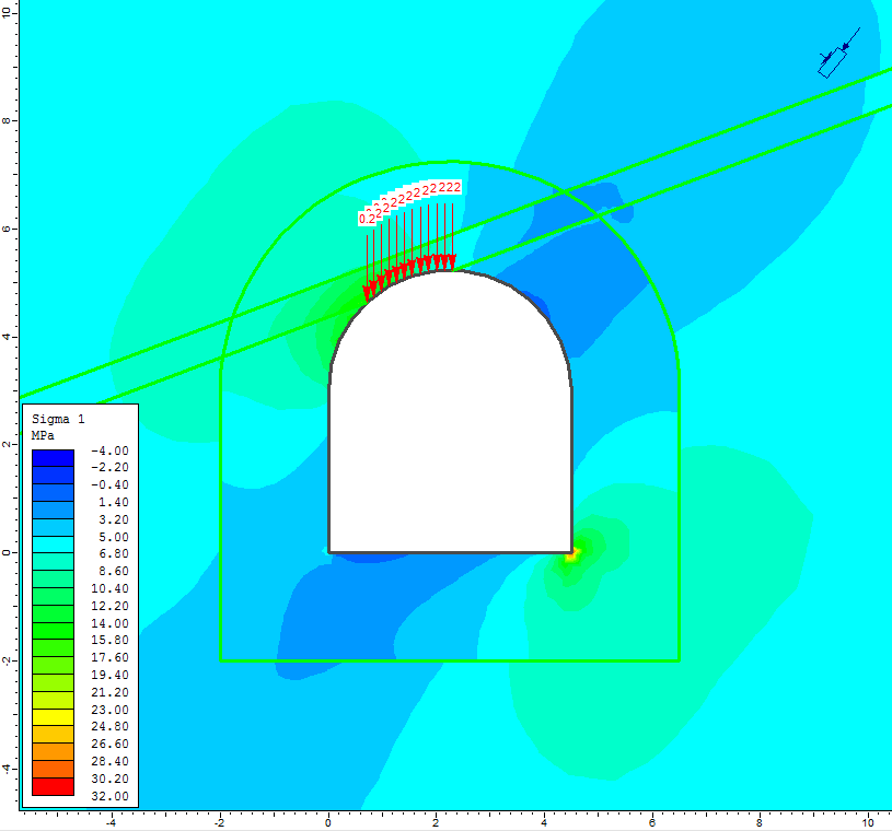 trykkfasthet 5 MPa Strekkfasthet 3,5 MPa 10 % av trykkfastheten (Pedersen, Kompen & Kveen, 2010) Res. strekkfasthet 0 MPa RESULTAT Det er først utført elastisk og plastisk analyse uten sikring.