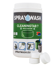 12 x SprayWash CleaningTab 1 - uten parfyme, Boks 1 stk. 138802 SprayWash tabletter for sanitær rengjøring og andre steder hvor det er behov for kalkfjerning med sure midler. Uten parfyme.