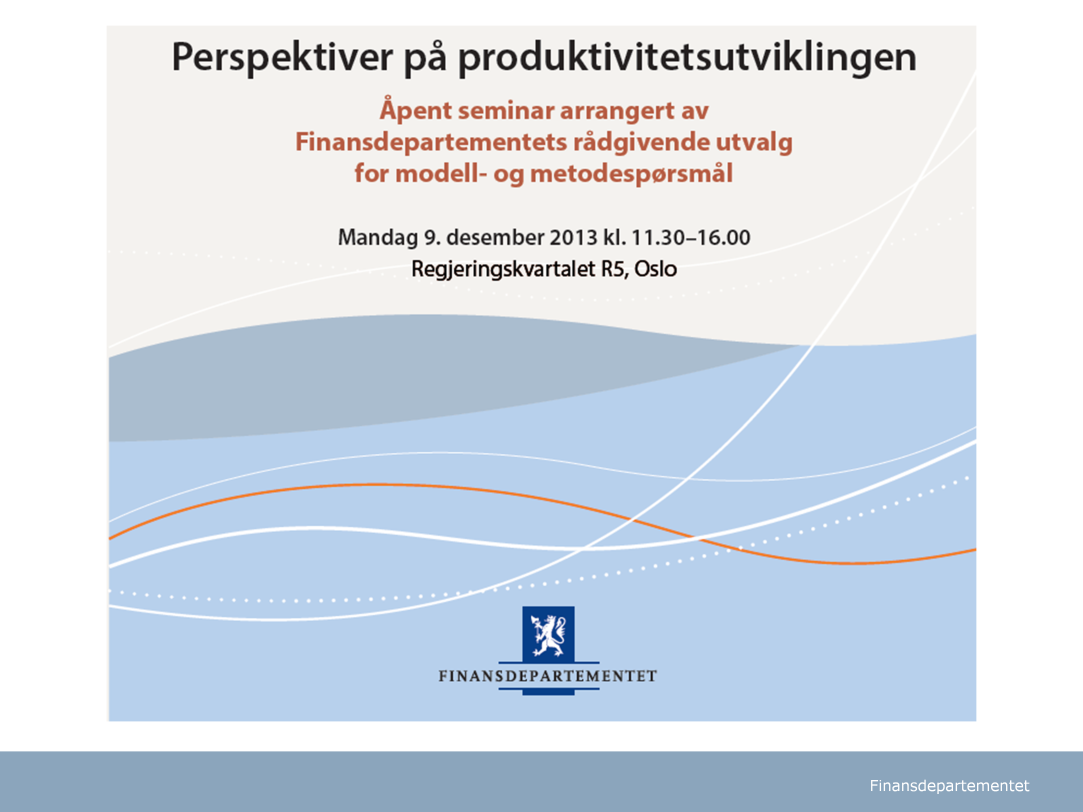 Med forbehold om endringer ved fremføring Det er en glede å få ønske velkommen til dette seminaret om produktivitetsutviklingen. Vi skal få belyst viktige spørsmål.