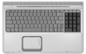 3 Bruke tastaturene Maskinen har et integrert numerisk tastatur. num lk må være aktivert for at du skal kunne bruke det integrerte numeriske tastaturet.