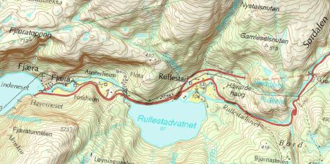 7 2 Områdebeskrivelse Rullestadvatnet ligger 97 moh. i Etne kommune i Hordaland (Figur 2). Innsjøen har et areal på 77 ha. Det er syv innløpsbekker til innsjøen.