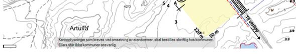 Kapasiteten til avløpsrenseanlegget skal utvides. Tiltaket vil beslaglegge et areal på 120 x 50 meter. Det er behov for en del oppfylling av terrenget for å få nødvendig trykkfall på avløpet.