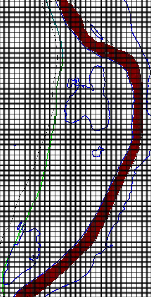 Tilsig fra platået sone 1 Tilsig fra platået sone 2 Tilsig fra platået sone 3 Figur 12. Grensebetingelser i Modflow-grunnvannsmodellen.