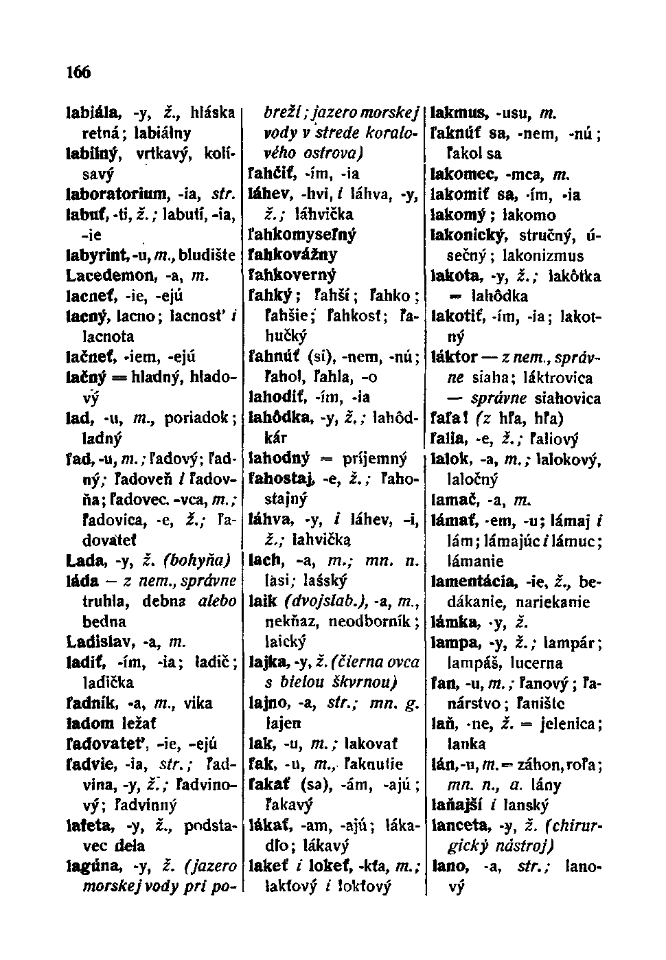 166 labiála, -y, ž., hláska retná; labiálny labilný, vrtkavý, kolísavý laboratorium, -ia, str. labuť, -ti, ž.; labutí, -ia, -ie labyrint, -u, TTí., bludiště Lacedemon, -a, 772.