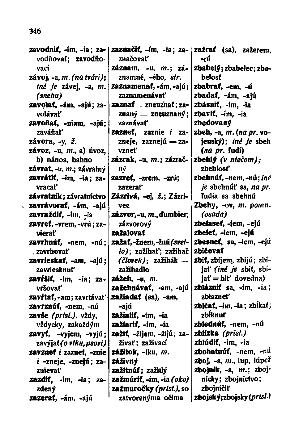 346 zavodniť, -ím, -ia; zavodňovat; zavodňovací závoj, -a, TTI. (na tvári); iné je závej, -a, TTí. (snehu) zavolať, -ám, -ajú; zavolávať zavoňať, -niam, -ajú; zaváňať závora, -y, i. závoz, -u, m.