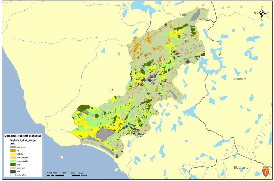 2. Områdebeskrivelse 2.1 Generelt Bjårvatn ligger i Hå kommune i Rogaland, på overgangen mellom Lav- og Høg-Jæren. Berggrunnen i området er dominert av grunnfjellsbergarten anortositt.