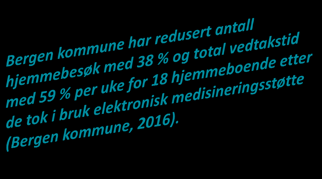 Eksempel på gevinster: Antall fall med skade er redusert med 40 % på to steder hvor pasientvarslingen er implementert i Bærum (2016). «[Bruker].