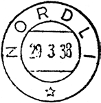 1931 NORDLI Innsendt 24.01.1938 Registrert brukt fra 18 II 31 OGN til 13 XII 37 HLO Stempel nr.