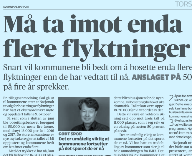 Flyktninger og integrering Tilleggsbevilgning i 2015 til bl.a.