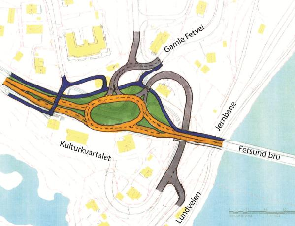 7.2 Alternative kryssløsninger, S1 S5 6 alternative kryssløsninger er vurdert i SIDRA. Tabell 2 viser prinsippskisser av disse alternativene.