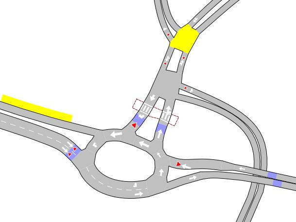 Figur 69: A1.1, gjennomsnittsfart på lenke (km/t) - morgen 2022 (med ny Gardervei) Med ny Gardervei vil løsningen være tilfredsstillende både i morgen- og ettermiddagsrushet.