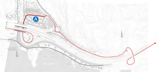 6.2 Bussbevegelser og byttepunktfunksjon uten busstunnel Med utgangspunkt i figur 6.3 er her kort beskrevet de viktigste bussbevegelsene i situasjon uten busstunnel.