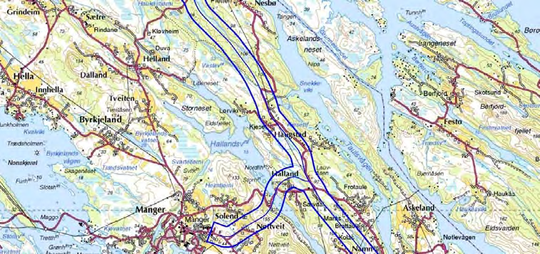 til Marås, videre nordvest via Haukåsen og nord til Soltveit.