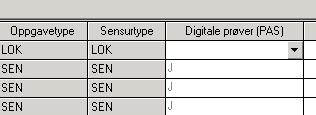 Fagregister eksamenstider OPPGAVETYPE, SENSURTYPE,DIGITAL EKSAMEN Når en henter inn fag i Eksamensmodul (fra aktivitet) hentes nå feltene Oppgavetype og Sensurtype fra Fagregister hvis det står