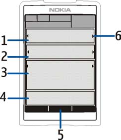 Aktiv ventemodus I aktiv ventemodus kan det vises separate innholdsvinduer på telefondisplayet, f.eks. snarveier (1), lydfunksjoner (2), kalender (3) og mitt notat (4).