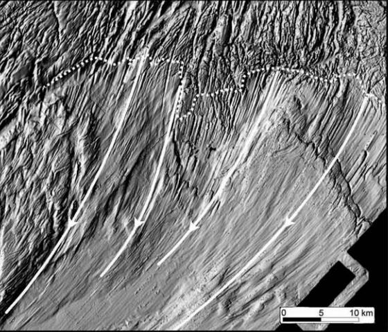 Kapittel 2 Bakgrunn Fig. 2.14: Skygget relieffbilde av havbunnen i indre del av Skagerrak (hentet fra Ottesen et al., 2005).