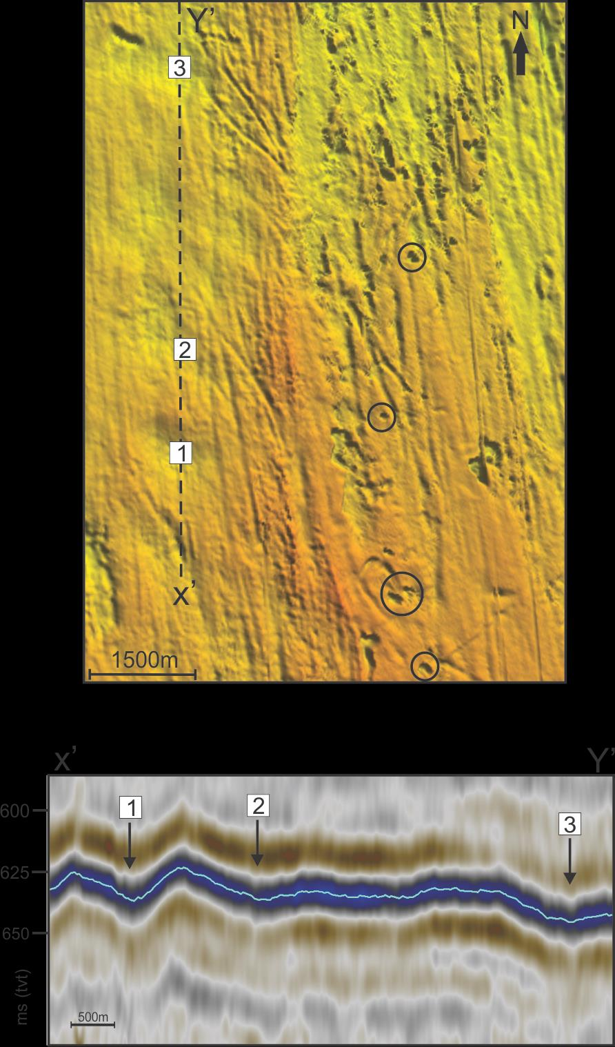 Kapittel 4 Resultater Fig. 4.14c: Over: Forstørret utsnitt fra R3-flaten.