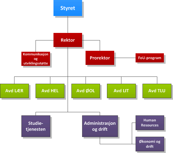 Empiri Stjørdal. Høgskolen er organisert som vist i figuren nedenfor. Figur 4.