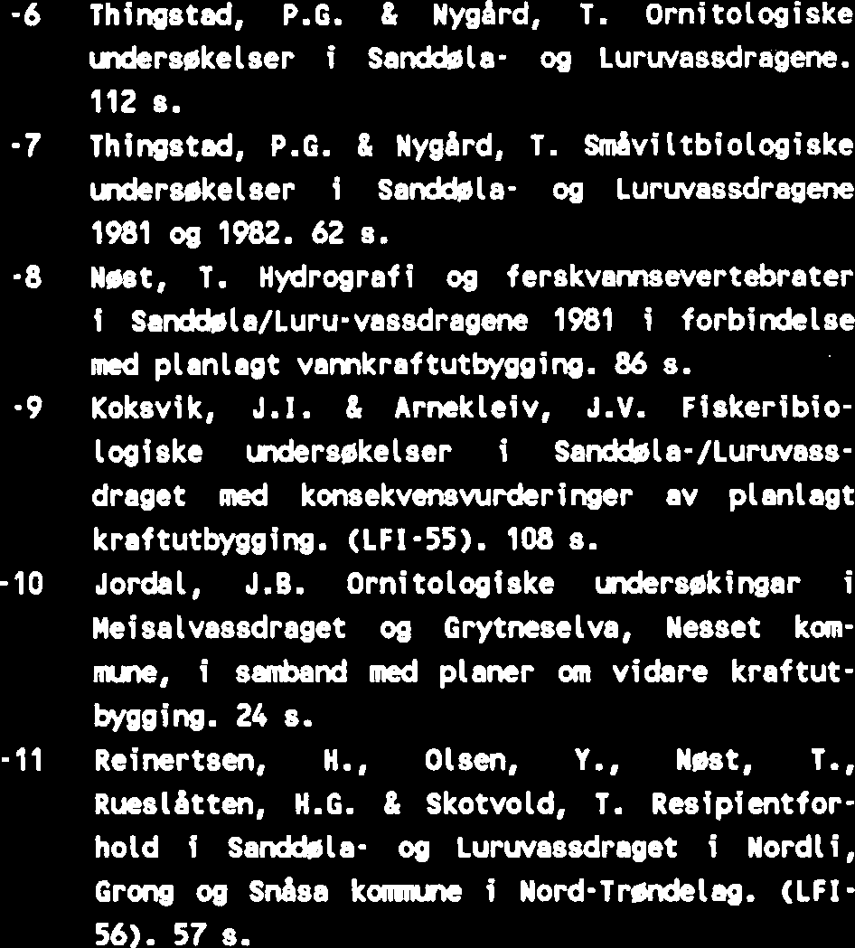 Underelkelser av vamkjemi, fyto- og zooplankton i Nansvatn, Vekteren, Limingen og Twj0en i 1979, 1980 og 1981. (LFI-53). 25 s. -5 Haug, A. 8 Kvittingen, K.