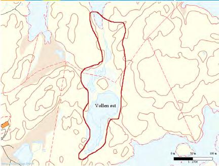 16 Dolmøya: Vollen NØ UTM: EUREF89 32VMR, Ø: 9281, N: 5861 Naturtype: Strandeng og strandsump G05 Utforming: Verdi: Svært viktig A Vernestatus: Ingen vernestatus Trusler: Gjengroing & Feltsjekk: