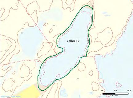 17 Dolmøya: Vollen SV UTM: EUREF89 32VMR, Ø: 9254, N: 5838 Naturtype: Kalksjø E07 Utforming: Kalkrik tjønnaks-sjø E0702 Verdi: Viktig B Vernestatus: Ingen vernestatus Trusler: Forurensing &