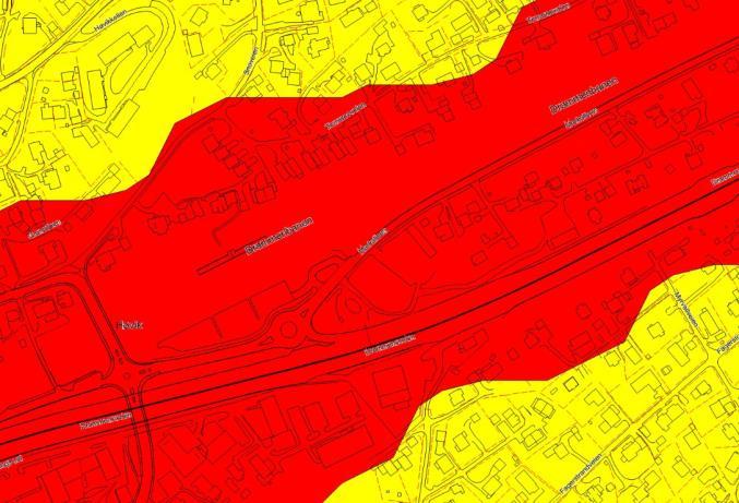 Figur 42 - Støysituasjon Figur 43 - Luftkvalitet Planstatus Eiendommene er avsatt til framtidig samferdselsanlegg og teknisk infrastruktur i kommunedelplan for E18.